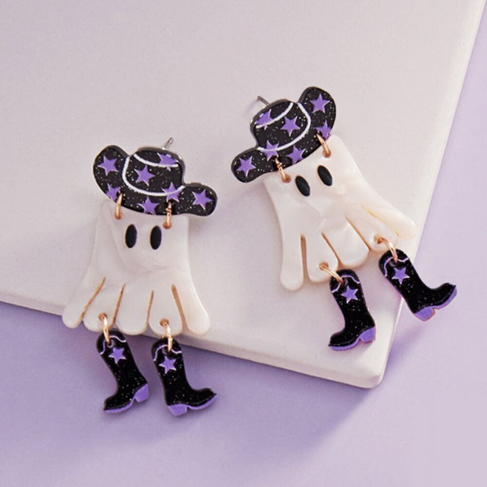 Witch Hat Legs Ghost Dangle Earrings